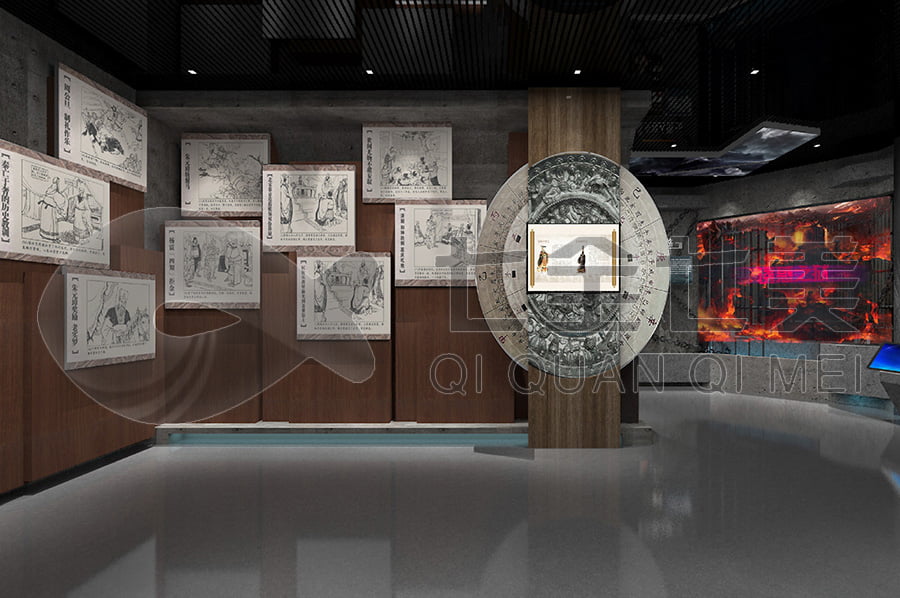 廉政教育基地，黨風(fēng)廉政宣傳平臺效果圖設(shè)計，廉政展廳設(shè)計施工