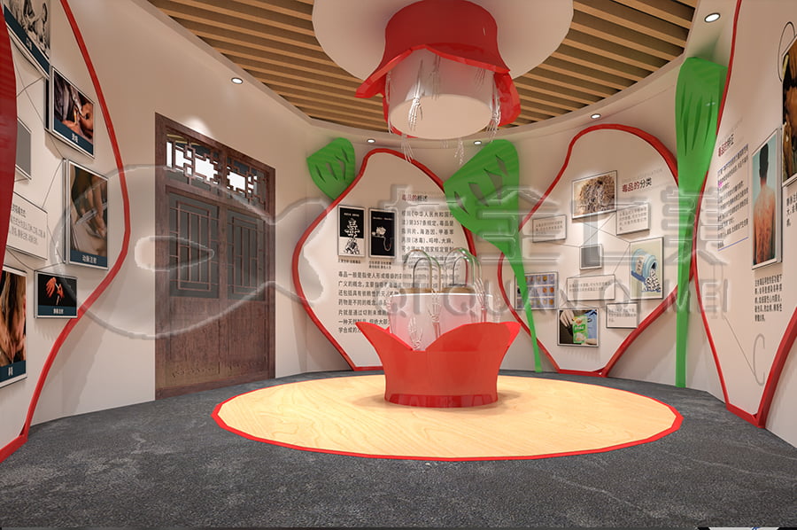 禁毒展廳設(shè)計(jì)布局，沉浸式禁毒警示示范基地，禁毒防艾主題基地產(chǎn)品，VR戒毒模擬，多媒體禁毒教育